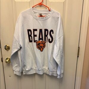 White Bears Graphic Crewneck Sweatshirt with Orange Logo
